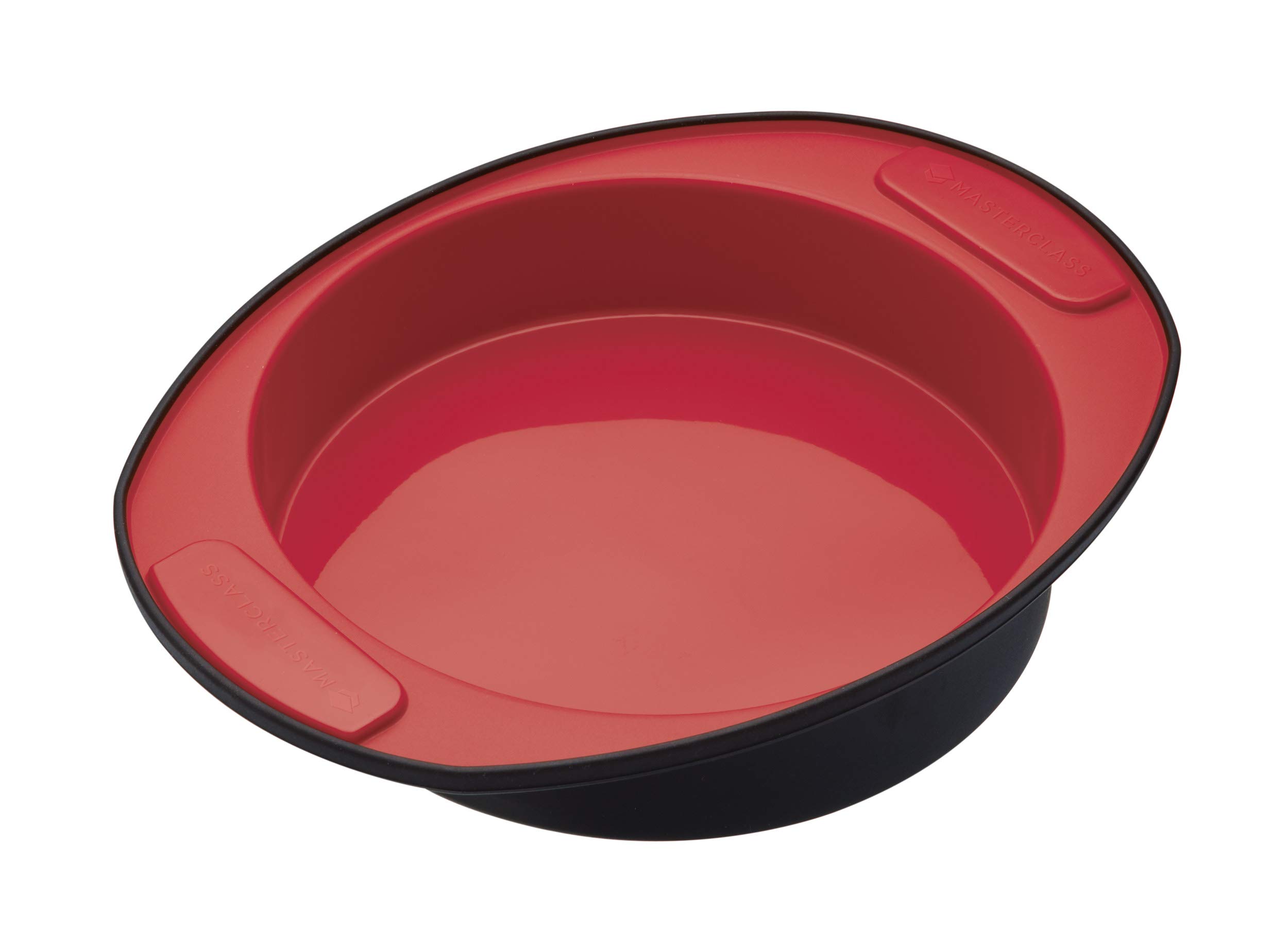 MasterClass Smart Silicone Cake Mould, Round, LFGB Grade Silicone, 20.5cm (8 Inch), Red/Black