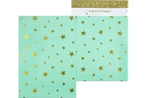 Inspired Mailers - Poly Mailers 10x13-100 Pack - Gold Stars (Seafoam) - Shipping Bags for Clothing - Large Mailing Envelopes - 10x13 Shipping Envelopes - Envelope Mailers