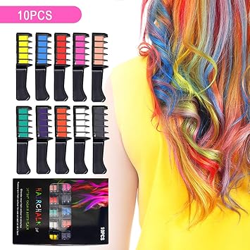 Buy 10 Colors Ahier 10 Colors Hair Chalk Comb Temporary Hair