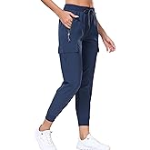Oalka Women's Cargo Hiking Pants Lightweight Travel Pockets Joggers Quick Dry