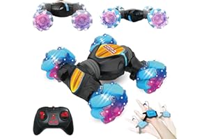 HAPPYTIME Remote Control Car,Gesture Sensing Car Hand Remote Controlled Car Stunt Crawler Double Sided Rotating 360 Rotating 2.4 GHz Remote Control Car Toy for Girls Boys