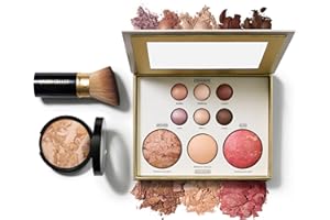 LAURA GELLER NEW YORK Baked Starter Kit- Baked Balance-n-Brighten, Medium + Best of the Best Tuscan Dreams Face Palette + Retractable Angled Kabuki Brush - Holiday 2025 Exclusive