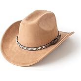 Zokunari Suede Cowboy Hat Western Wide Brim Womens Hats Cowgirl Hats