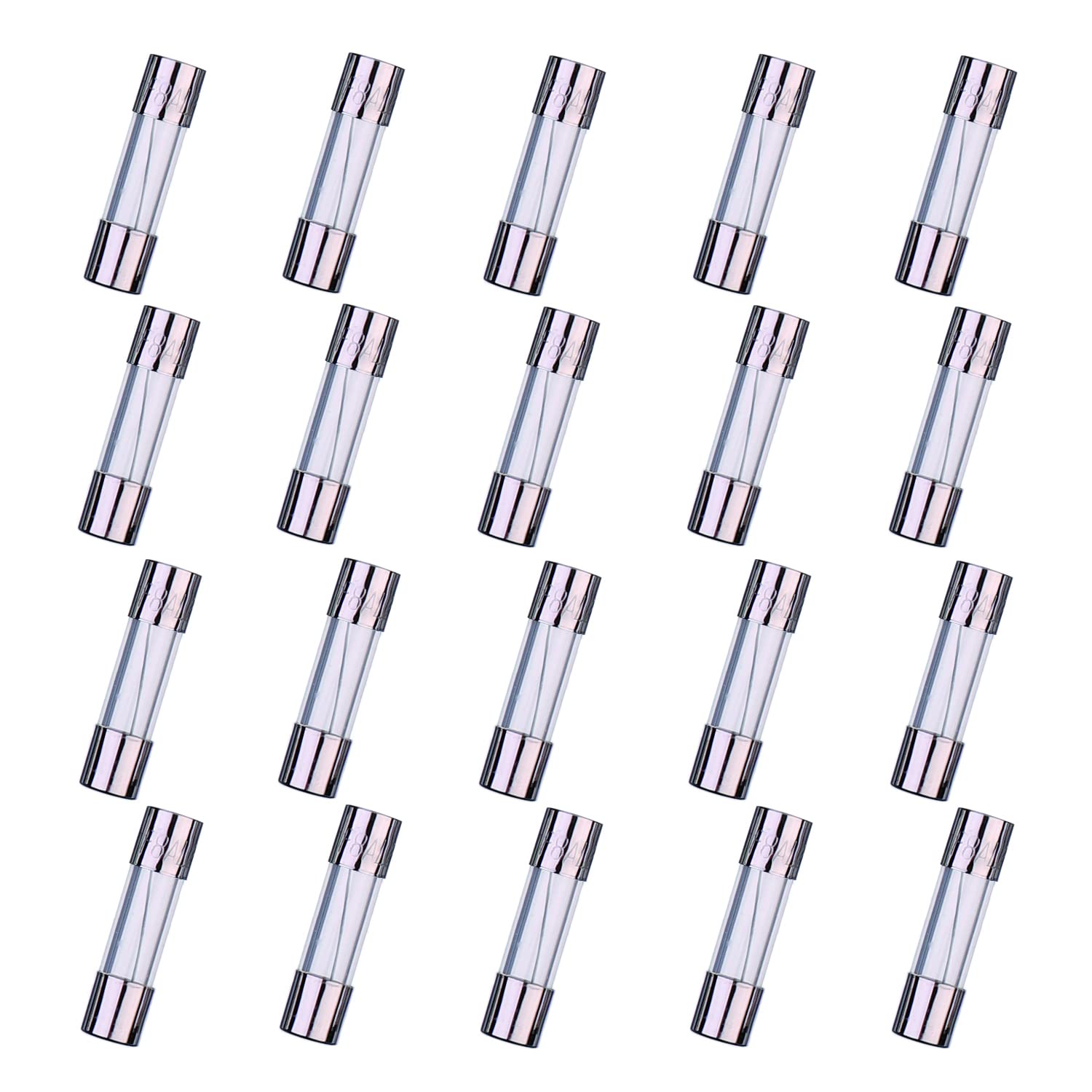 HUAREW F8AL250V 20 Pcs 5x20mm Fast-Blow Glass Fuse 8A 250V 0.2x0.78 inch time delay Fuse(Pack of 20 Pcs)
