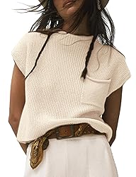 Himosyber Women's Solid Sleeveless Vest Mock Neck