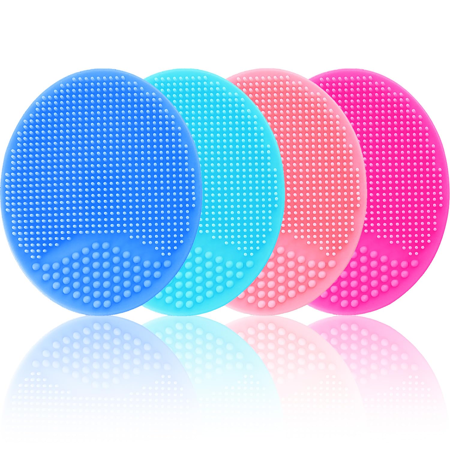 Photo 1 of Silicone Facial Cleansing Brush - 4 Pack Face Scrubber & Exfoliator for Deep Cleaning, Soft Brush, Blackhead & Acne Pore Care