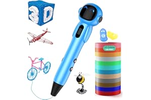 Astronaut 3D Printing Pen for Kids and Teens with 12 Colors PLA Filament Refills & Stencil Book, 3D Pen Compatible with PLA/A