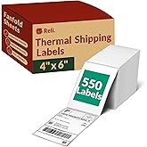 Reli. Thermal Shipping Labels 4x6 (550 Sheets) Fanfold, Direct Heat Printer Paper Labels | Shipping Stickers Compatible with Most Thermal Printers