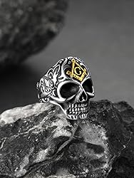 FaithHeart Cool Stainless Steel Skull Rings for Men
