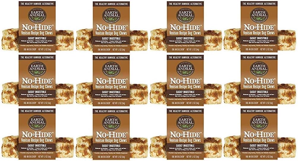 Earth Animal Venison No-Hide Dog Chews, Small 4 Inch