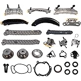 3.6 Timing Chain Kit with Tensioner & Guides - Compatible with Chevy Traverse/Camaro/Equinox, GMC Acadia/Terrain, Cadillac CTS/SRX, Buick Enclave/Lacrosse 2.8L 3.0L 3.6L V6 Engine 9-0753S