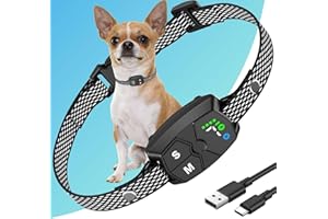 Dog Bark Collar, JeaTone Bark Collar for Large Medium Small Dogs, Rechargeable Smart Anti-Bark Collar for Dogs, Dog Training Barking Collar (Black)
