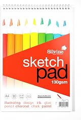 Silvine A4 Sketch Pad Wirebound 130gsm 30 Sheets Perforated 210 x 309mm
