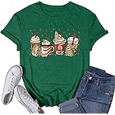 VQD Christmas Trees Shirt for Women Merry Christmas Pink Tree Tshirt Xmas Holiday Tee Top