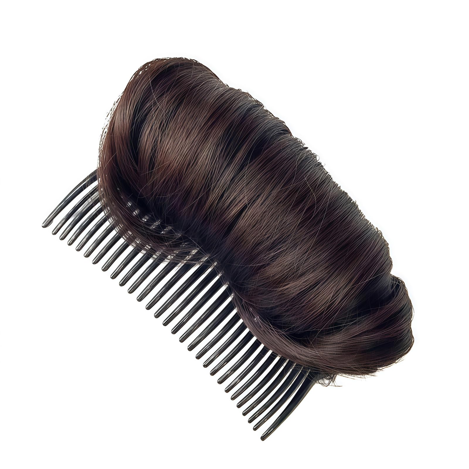 Bump Up Comb Clip Bun Hair Half Ball Head Coil Beehive Fluffy Hair Styler Insert Tool Volume Fluffy Styling Increased Hair Pad Hair Styling Accessories for Women Girls (Dark Brown)