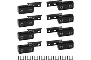 UFURMATE Glass Door Hinge 8Pcs Side Mounted Frameless Glass Door Pivot Hinges Clamp Adjustable Cabinet Pivot Hinge Clip Replacement Kit for 5-8mm Free-Swinging Glass Door (Black)