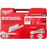 Milwaukee 45-22-9510 1/2 Inch Drive 28pc Ratchet &amp; Socket Set &ndash; Metric