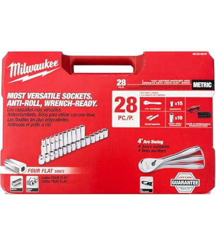 Amazon.com: Milwaukee 932464944 1/4in Ratcheting Socket Set Metric