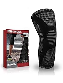 PowerLix Compression Knee Sleeve - Best Knee Brace for Meniscus Tear, Arthritis, Quick Recovery etc. &ndash; Knee Support For Running, CrossFit, Basketball and other Sports &ndash; FOR BEST FIT CHECK SIZING CHART