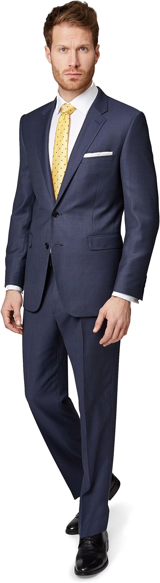 Ermenegildo Zegna Cloth Men's Regular Fit Blue Birdseye Suit Jacket
