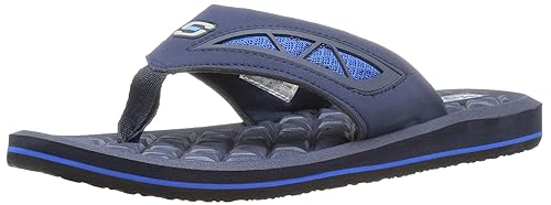 skechers navy blue flip flops