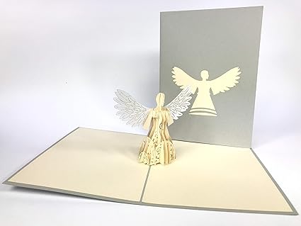 Kirigami Carte De Vœux 3d En Forme D Ange Argente Pour Anniversaire Paques Fete Des Meres Remerciements Saint Valentin Mariage Amazon Fr Fournitures De Bureau