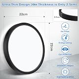 Defurhome 22cm LED Ceiling Light 18W 5000K IP54 Black Dome view 5