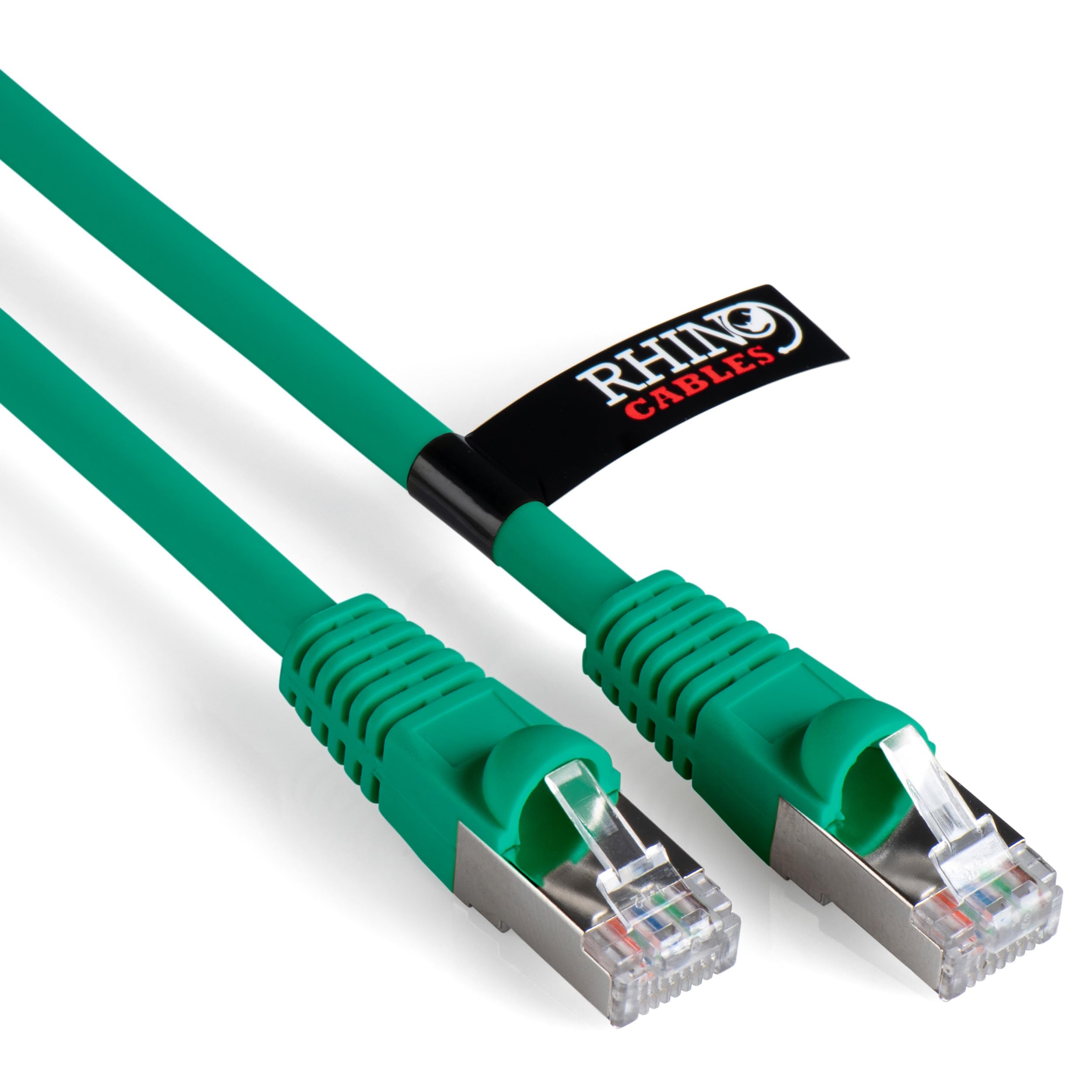 rhinocables CAT 6a Ethernet Cable | 10Gbps S/FT High-Speed & Large Bandwidth Data Transfer | Reliable LAN Network RJ45 Cable | Wi-Fi Broadband Cable for Seamless Gaming & Streaming (20m, Green)