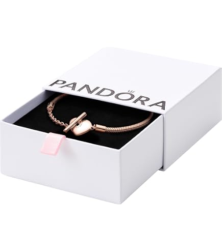 Amazon.com: Pandora Moments Heart T-Bar Closure Snake Chain