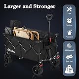 Sekey 200L Folding Trolley, Heavy-Duty Cart, All-Terrain Wheels, Black view 3