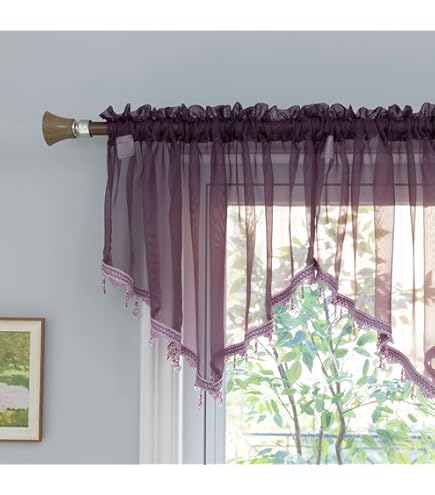 vctops Cantonnières en dentelle et perles pour fenêtres, motif floral vintage, cantonnière pour cuisine, salon, chambre à coucher, salle de bain, café (blanc, 248,9 x 104,1 cm