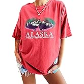 CSDAJIO Women's Graphic Oversized Tshirt Vintage Half Sleeve Round Neck Baggy Tee Summer Casual Tunic Shirt