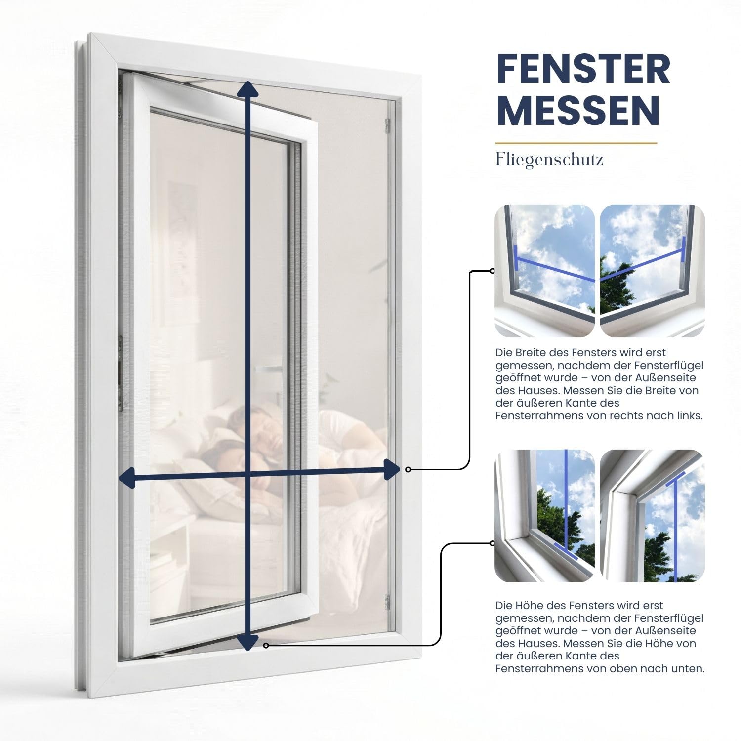 Rollmayer Fliegengitter Fenster Aluminiumrahmen Insektenschutz Fenster Selbstbausatz zuschneidbar stabiles Aluminium Moskitonetz Fliegenschutz einfache Montage (Weiß - 100 x 120 cm - BxH) 7