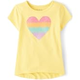 The Children's Place girls Short Sleeve Graphic High Low Top