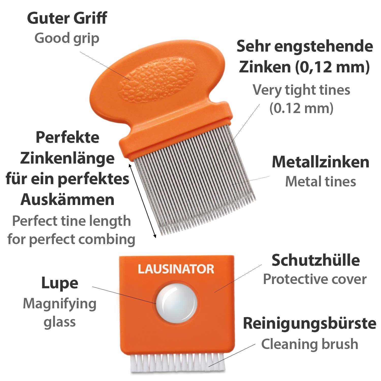Lausinator lice comb for lice and nits – nit comb with integrated