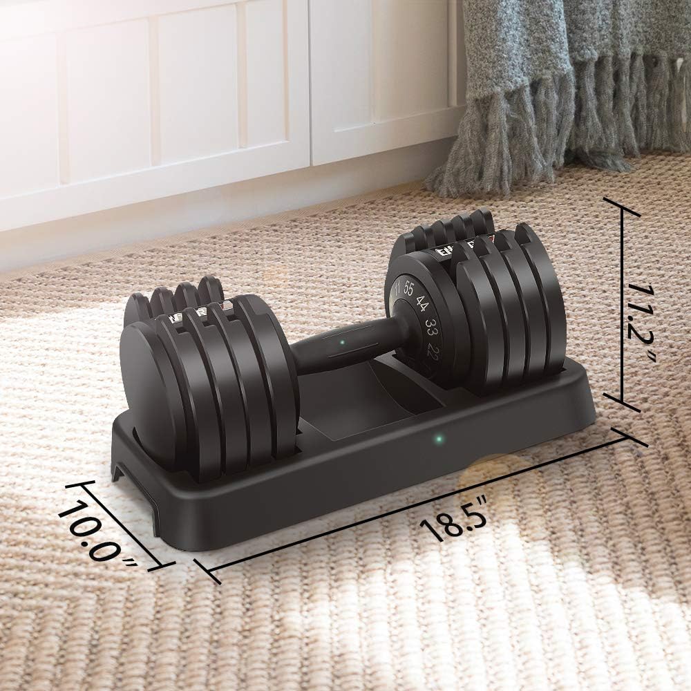 EnterSports Adjustable Dumbbell 55 lb Dumbbell Weight with Workout Exercise Posters Dumbbell for Men Body Workout Fitness Home, Office, Gym : Sports & Outdoors