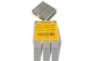 Toicann 23 Gauge Stainless Steel Pinner Nails 9000 pcs Headless Pin Nails for 23 GA Pneumatic or Electric Pinner or Pin nail gun, Ideal for Fine Woodworking or Trim Work (5/8"(9000 pcs))