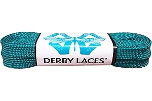 Derby Laces Teal 84 Inch Waxed Skate Lace for Roller Derby, Hockey and Ice Skates, and Boots