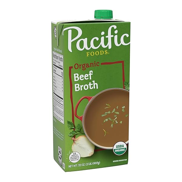 PACIFIC FOODS ORGANIC BEEF BROTH, 32 OZ CARTON