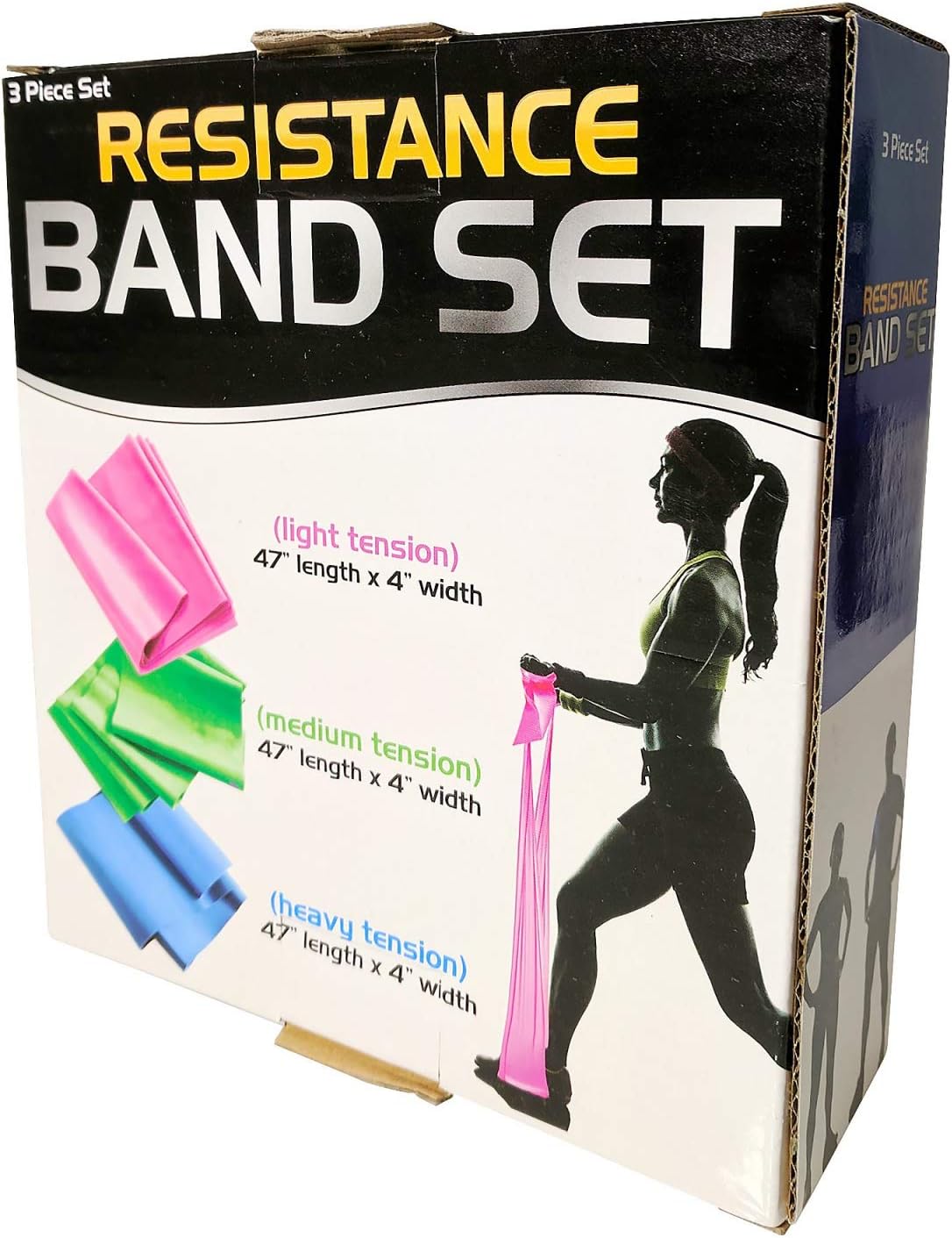 Kole Imports 3-Pc Resistance Band Set with 3 Tension Levels