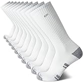 Calvin Klein Mens Crew Socks - 10 Pack Cushioned Athletic Performance Breathable Running and Sports Crew Socks for Men