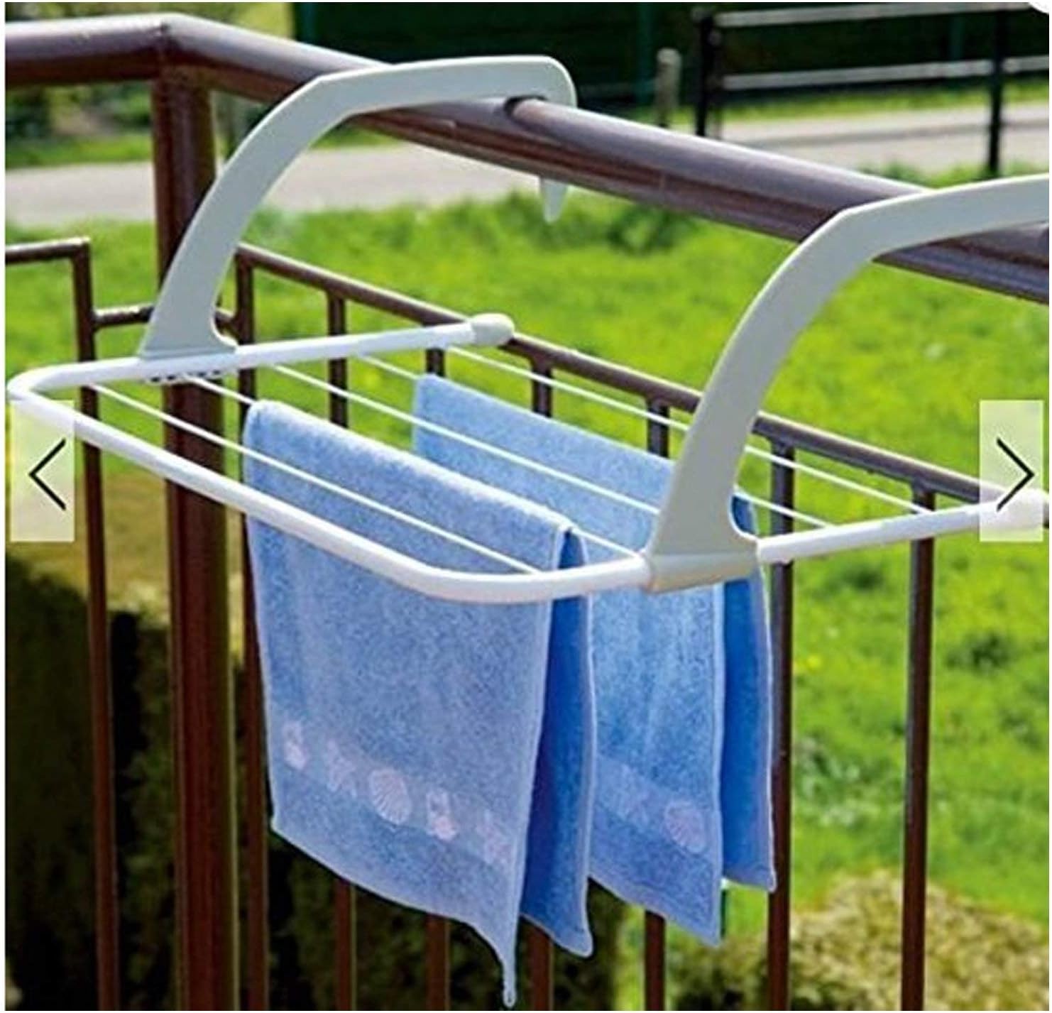 Drying Rack, Indoor/Outdoor Easy Install Folding Clothes Drying Rack-Hanging Over The Door or on Bathroom Windowsill Guardrail Corridor Balcony…
