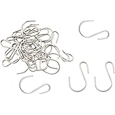 Yikla S Hooks for Hanging Plants, Clothes, S Shaped Hooks Made of Stainless Steel, Heavy Duty S-Hooks, 20 Pack