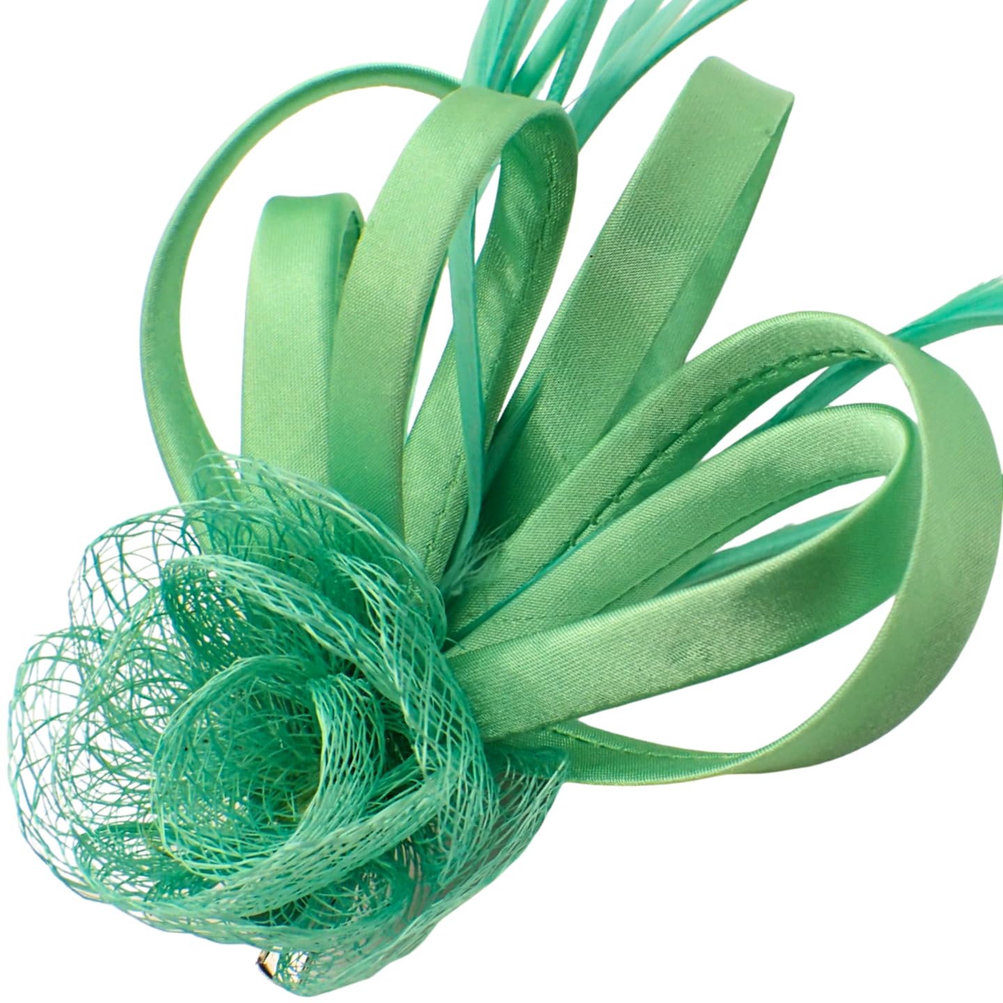 Topkids Accessories Mini Fascinator Hair Clips Small Fascinators Fascinator Flower Hair Clip Wedding Clip Royal Ascot Hat Wedding Corsage On Clip & Brooch Pin For Women, Ladies, Girls (Mint)