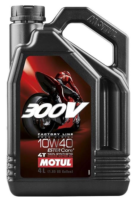 Motul 104121 300V 4T Factory Line Road Racing, 10 W-40, 4 L