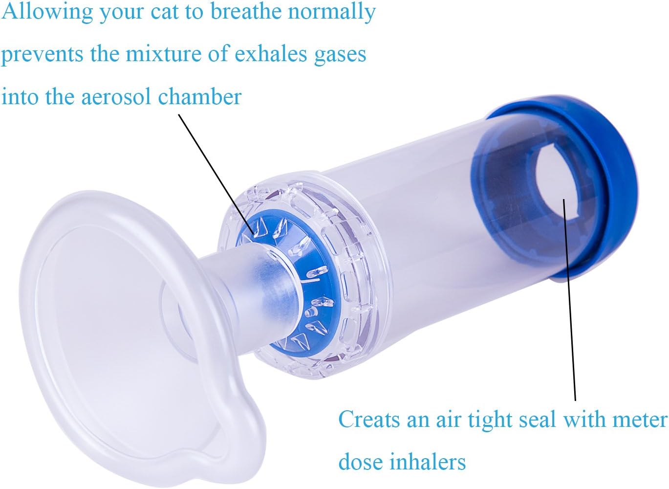 Cat Aerosol Inhaler Spacer Chamber To Help With Breathing for Feline