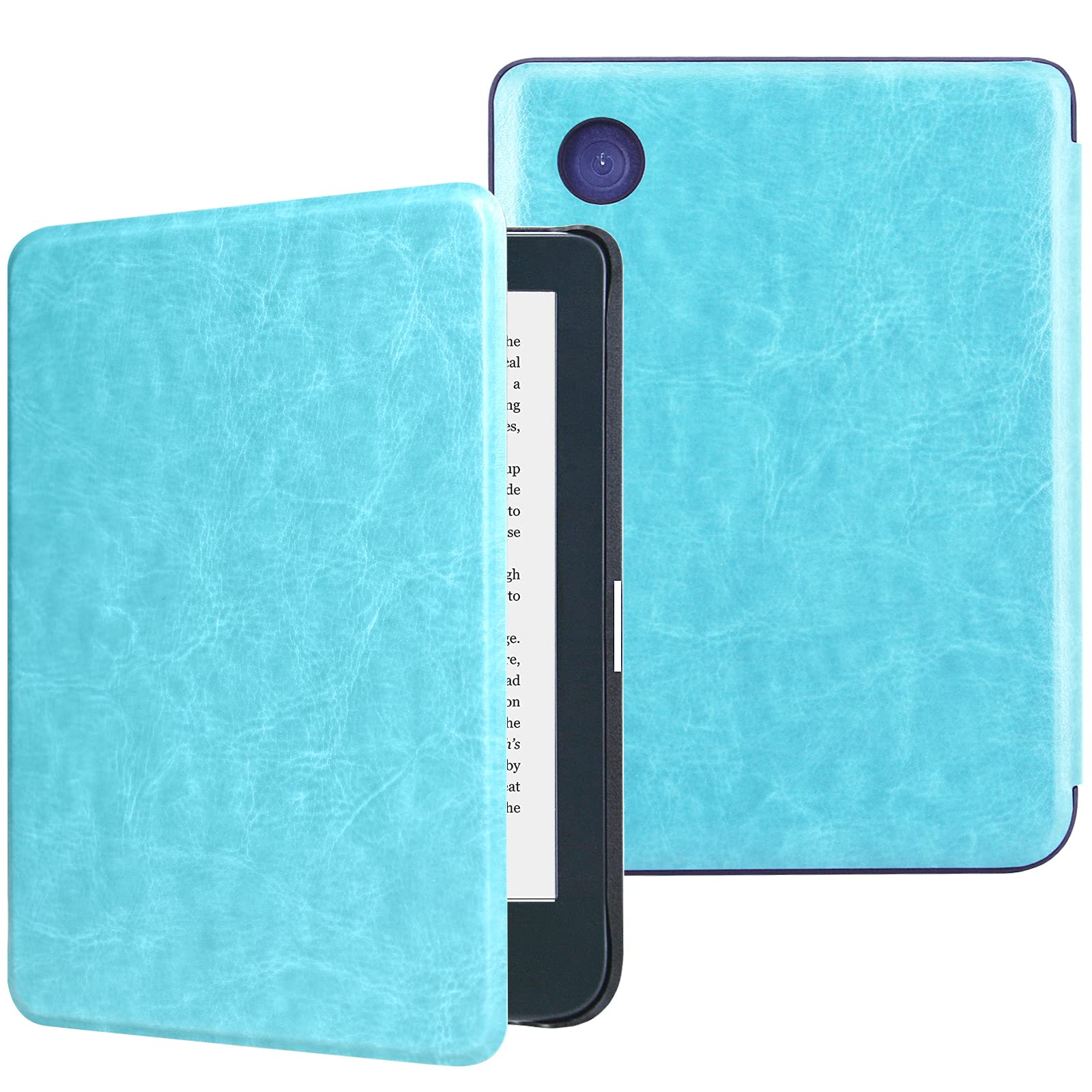 DMLuna Case for Kobo Clara Colour/Clara BW/Clara 2E 6"eReader, Ultra Slim Lightweight Folio Premium PU Leather Protective Cover with Auto Sleep/Wake Function, Sky Blue — image 1