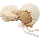 Newborn Photography Wrap Prop Newborn Photoshoot Outfits Ruffle Bonnet Baby Girl Boy Photo Lace Edge Hat Set