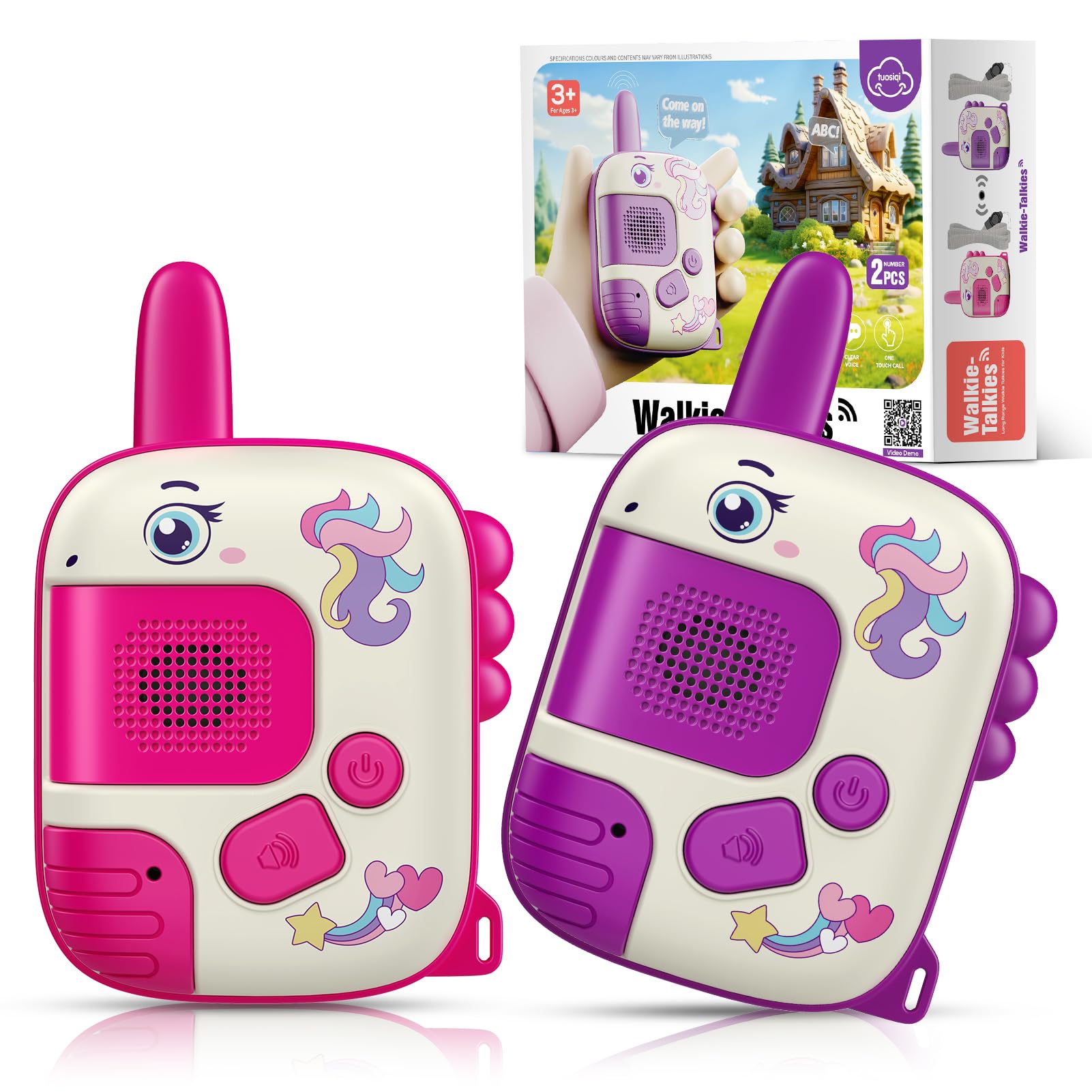 Wootoyz Walkie Talkies for Kids, Gifts for 3 4 5 6 7 Year Old Girls Toys Age 3-8 for Girl Kids Walkie Talkies Toys for 3-7 Year Old Girl Xmas Gifts Age 3-6 Unicorn Gift Girls Birthday Presents