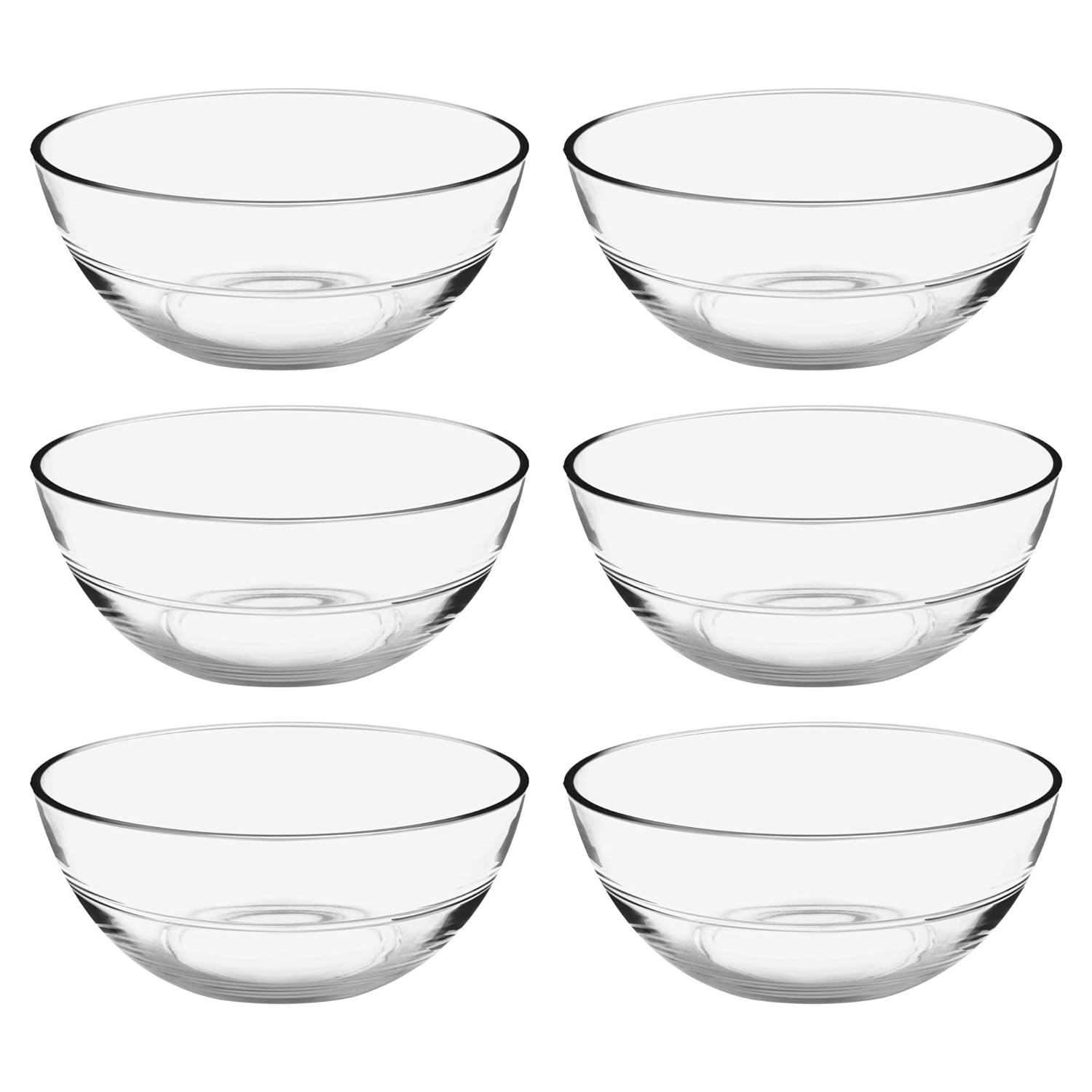 Buy Treo by Milton Jelo Designer Glass Bowl Set of 6, 249 ml Online at